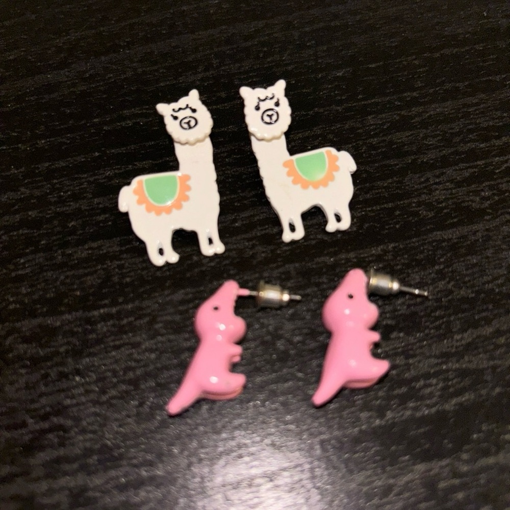 Llama and T-Rex Earrings
